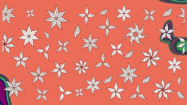 Yumuşak, yaz çiçekli arka plan. Çiçekler turuncu ve nötr renklerde. Raster çiçek desenli ve çiçekli..