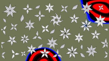 Raster illüstrasyonu. Küçük çaplı çiçeklerdeki basit şirin desenler. Tekstil veya kitap kapakları, imalat, duvar kağıtları, baskı, hediye paketi ve yapıştırma kitabı için çiçek eskiz geçmişi.