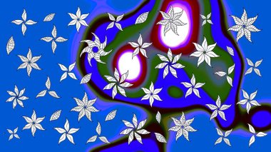 Çiçekli bahar çiçekleri. Küçük renkli çiçekler. Küçük çiçekte güzel bir desen. Moda baskıları için zarif bir şablon. Motley illüstrasyonu.