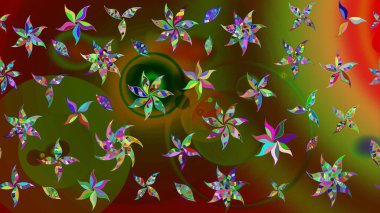 Küçük çiçekte güzel bir çiçek deseni var. Çiçekli çiçek deseni, suluboya. Raster deseni.