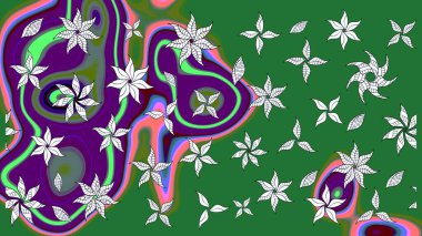 Raster illüstrasyonu. Tekstil veya kitap kapakları, imalat, duvar kağıtları, baskı, hediye paketi ve yapıştırma kitabı için çiçek eskizi geçmişi. Küçük ölçekli çiçeklerdeki basit sevimli desen.