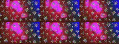 Raster illüstrasyonu. Kırmızı ve kahverengi renklerde. Raster illüstrasyonundaki çiçek desenli çizim. Güzel kumaş deseni.