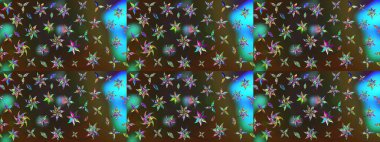 Kahverengi ve gri renkli çiçekler. Çiçekli karalama şeklinde Raster çiçek deseni. Nazik, narin çiçek arkaplanı.