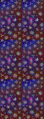 Mor ve mor renkli çiçekler. Raster illüstrasyonunda çiçek deseni çizimi.