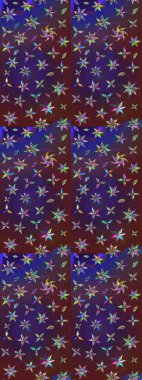 Raster illüstrasyonundaki çiçek desenli çizim. Mor ve mor renkte çiçekler.