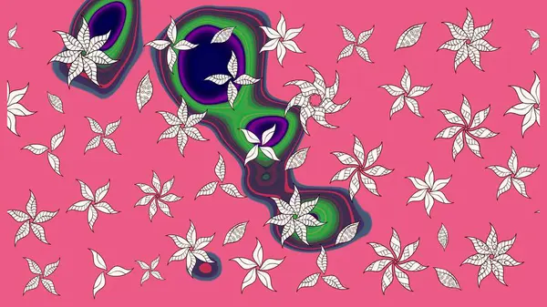 Tekstil veya kitap kapakları, imalat, duvar kağıtları, baskı, hediye paketi ve yapıştırma kitabı için çiçek eskizi geçmişi. Raster illüstrasyonu. Küçük ölçekli çiçeklerdeki basit sevimli desen.