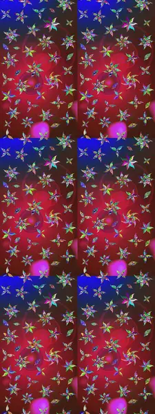 Modern çiçek arkaplanı. Parlak renkli çiçekleri olan ve kırmızı ve kahverengi renkte yaprakları olan harika bir çiçek deseni. Moda baskıları için zarif bir şablon. Halk stili.