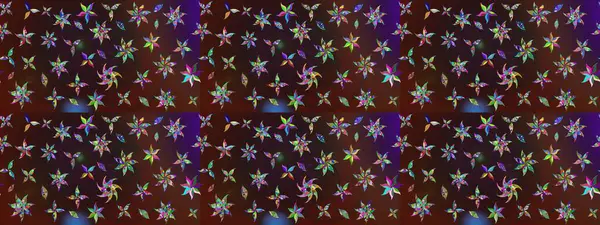 Küçük çiçekteki sevimli çiçek deseni. Kahverengi ve mor renkte çiçekler.