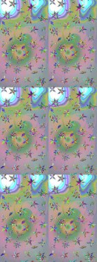 Renkli Bahar Teması eskiz kalıbı. Düz Çiçek Elementleri Tasarımı. Güzel çiçek deseni. Tarafsız ve yeşil renkte çiçekler.