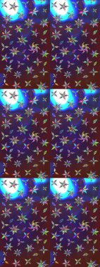 Süslü kumaş deseni. Renkli Bahar Teması eskiz kalıbı. Düz Çiçek Elementleri Tasarımı. Raster illüstrasyonunda çiçek deseni çizimi.