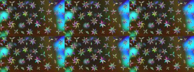 Bir sürü kahverengi ve gri soyut çiçekli tropik eskiz deseni. Varisolokahverengi ve gri raster çizimi. Küçük çiçekte sevimli çiçek deseni var..