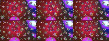 Raster illüstrasyonu. Kırmızı ve kahverengi renklere karalamalar çizilmiş çiçek deseni.