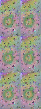 Eskiz geçmişi. Eski usul. Raster illüstrasyonu. Tomurcukları çiçek olan sevimli bir çiçek deseni. Raster. Kumaş, tekstil ve duvar kağıdı baskısı için..