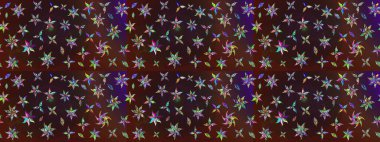 Kahverengi ve mor renkli Asya tekstili. Raster illüstrasyonu. Çiçek desenini çiz.