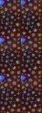 Suluboya, elle çizilmiş. Vadinin çiçekleri kahverengi ve mor renklerde. Eskiz arkaplan modeli. Raster - stok.