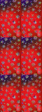 Soyut etnik raster çizim kalıbı. Arkaplan dokusu, duvar kağıdı, kırmızı ve kahverengi renkli çiçek teması. Kabile sanatı boho baskısı, klasik çiçek arkaplanı.