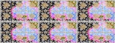 Geleneksel raster ve altın desen. Gri ve nötr renkler üzerinde klasik oryantal desen. Damask pürüzsüz süsü.