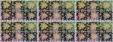 Klasik raster sarısı, kusursuz desen. Geleneksel oryantasyon süsü. Gri ve nötr renklerde altın elementlerle kusursuz desen. Klasik vintage arkaplan.