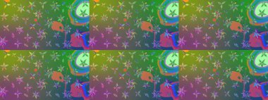 Küçük çiçekte güzel bir desen. Moda baskıları için zarif bir şablon. Çiçekli yaz çiçekleri. Robot resim. Küçük renkli çiçekler. Motley illüstrasyonu.