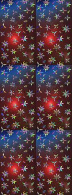 Halk tarzı. Moda baskıları için zarif bir şablon. Modern çiçek arkaplanı. Parlak renkli çiçekleri ve kahverengi ve mor renkli yaprakları olan muhteşem bir çiçek deseni..