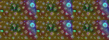 Çizim kalıbı. Ultraviyole kumaş deseni. Raster illüstrasyonu. Organik motif arkaplanı.