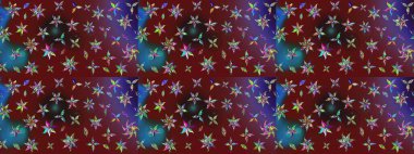 Raster illüstrasyonu. Kumaş, duvar kağıdı ve kağıt üzerine baskı yapmak için gelişen arka plan. Eski usul küçük çiçekli şirin bir eskiz deseni. Moda arka planında parlak buketler.