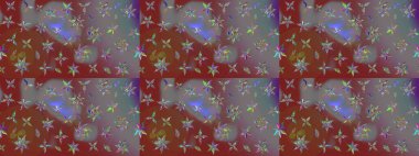 Kahverengi ve gri renkli güzel çiçekli eskiz deseni, suluboya çiçek deseni, duvar kağıdı, kart veya kumaş için fayanslı. Raster..