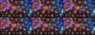 Çiçekli karalama şeklinde Raster çiçek deseni. Nazikçe, güzel çiçek arkaplanı. Kahverengi ve mavi renkte çiçekler.