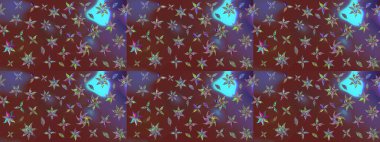 Bahar çiçekleriyle güzel bir çiçek deseni çizmişsin. Güzel kumaş deseni. Raster illüstrasyonu.