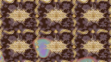 Kahverengi renklerde ve altın elementlerle geleneksel altın sarısı desen. Barok tarzında eskiz doğulu süsü..