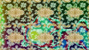 Çizim altın desenli bukleler. Tarafsız renklerde çizim kalıbı. Raster Golden eskiz kalıbı. Doğu tarzında altın elementler arabesk.