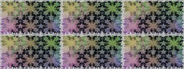 Gri renklerde, altın elementlerle kusursuz desen. Klasik klasik klasik arka plan. Geleneksel oryantasyon süsü. Raster illüstrasyonu. Kusursuz klasik raster altın desenli.