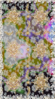 Kusursuz klasik raster altın desenli. Klasik klasik klasik arka plan. Geleneksel oryantasyon süsü. Gri renklerde, altın elementlerle kusursuz desen.