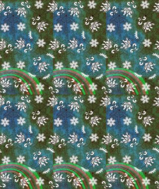 Küçük çiçekteki sevimli çiçek deseni. Robot resim. Raster illüstrasyonu.