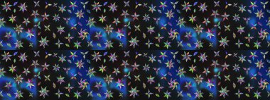 Raster illüstrasyonu. Yaprak ve çiçeklerin suluboya resimleri, gri ve mavi renkler üzerine çizimler. Gri ve mavi renkte bahar çiçekleri.