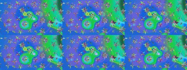 Tekstil, kumaş, kapaklar, duvar kağıtları, baskı, naylon, koleksiyon defteri, örgü, dekupaj için güzel bir eskiz. Küçük mavi ve yeşil çiçeklerle oldukça kaliteli besin torbası deseni.