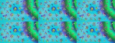 Parlak elementlerin. Çizim çiçek deseni duvar kağıdı, web sitesi arka planı, ambalaj kağıdı, davetiye, broşür, afiş veya web sitesi için kullanılabilir. El çizimi Raster illüstrasyonu.