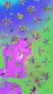 Güzel kumaş deseni. Raster illüstrasyonu. Karalama çiçeği. Renkli Bahar Teması eskiz kalıbı. Düz Çiçek Elementleri Tasarımı. Zentangle soyut çiçekleri.