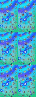 Kıvırcık, parlak örgü. Eski moda arka plan. Raster illüstrasyonu. Desen, çizim, çiçek sınırı. Çiçek çelengi. Güzel, pürüzsüz kumaş, tuval..