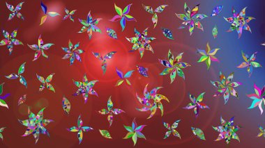 Kahverengi ve kırmızı renkte çiçekler. Küçük çiçekte sevimli çiçek deseni var..