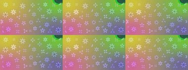 Çiçek desenli çizim. Raster illüstrasyonu. Tarafsız ve yeşil renklerde çiçekler. Raster illüstrasyonu. Asya tekstil tarzında.