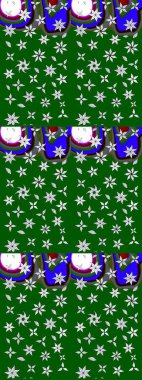 Raster suluboya çiçek deseni, narin çiçekler, yeşil ve nötr çiçekler, tebrik kartı şablonu. Raster Güzel kumaş deseni.