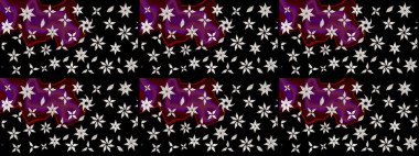 Nazik, narin çiçek arkaplanı. Çiçekli karalama şeklinde Raster çiçek deseni. Siyah ve nötr renkte çiçekler.