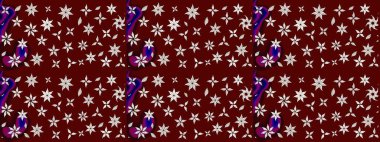 Raster illüstrasyonu. Eskiz arkaplan modeli. Suluboya, elle çizilmiş. Kırmızı ve nötr renklerde yaprakları olan yabani çiçekler.