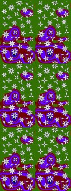 Renkli Bahar Teması eskiz kalıbı. Raster illüstrasyonundaki çiçek desenli çizim. Süslü kumaş deseni. Düz Çiçek Elementleri Tasarımı.