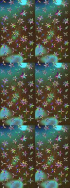 Küçük çiçekteki sevimli çiçek deseni. Tony 'nin kumaş kalıbını çiz. Modaya uygun kumaş deseni. Raster illüstrasyonu.