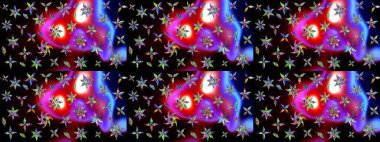 Parlak çiçekli kolaj çiçekleri siyah ve mor. Çiçek tasarımı için inanılmaz bir kolaj cenneti tarzı. Çiçekli zambaklar eskiz arka planı.