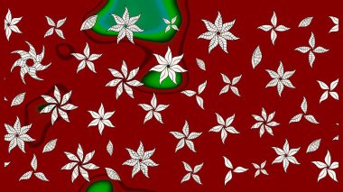 Düz Çiçek Elementleri Tasarımı. Sketch Colour Spring Theme eskiz kalıbı. Kırmızı ve nötr renklerde çiçekler. Sevimli çiçek raster deseni.