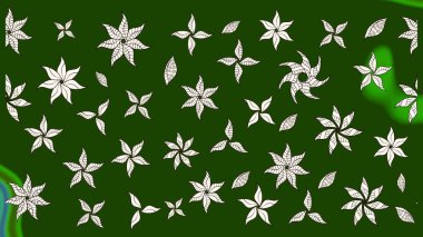 Çiçek tasarımı için inanılmaz bir kolaj cenneti tarzı. Parlak çiçekli kolaj çiçekleri yeşil ve nötr. Çiçekli zambaklar eskiz arka planı.