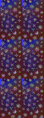 Menekşe rengi ve mor renkli şirin çiçekler. Raster illüstrasyonu. Küçük çiçekli basit bir çiçek çizimi. Moda baskısı, albüm, ambalaj kağıdı, duvar kağıdı için zarif dekoratif süslemeler..